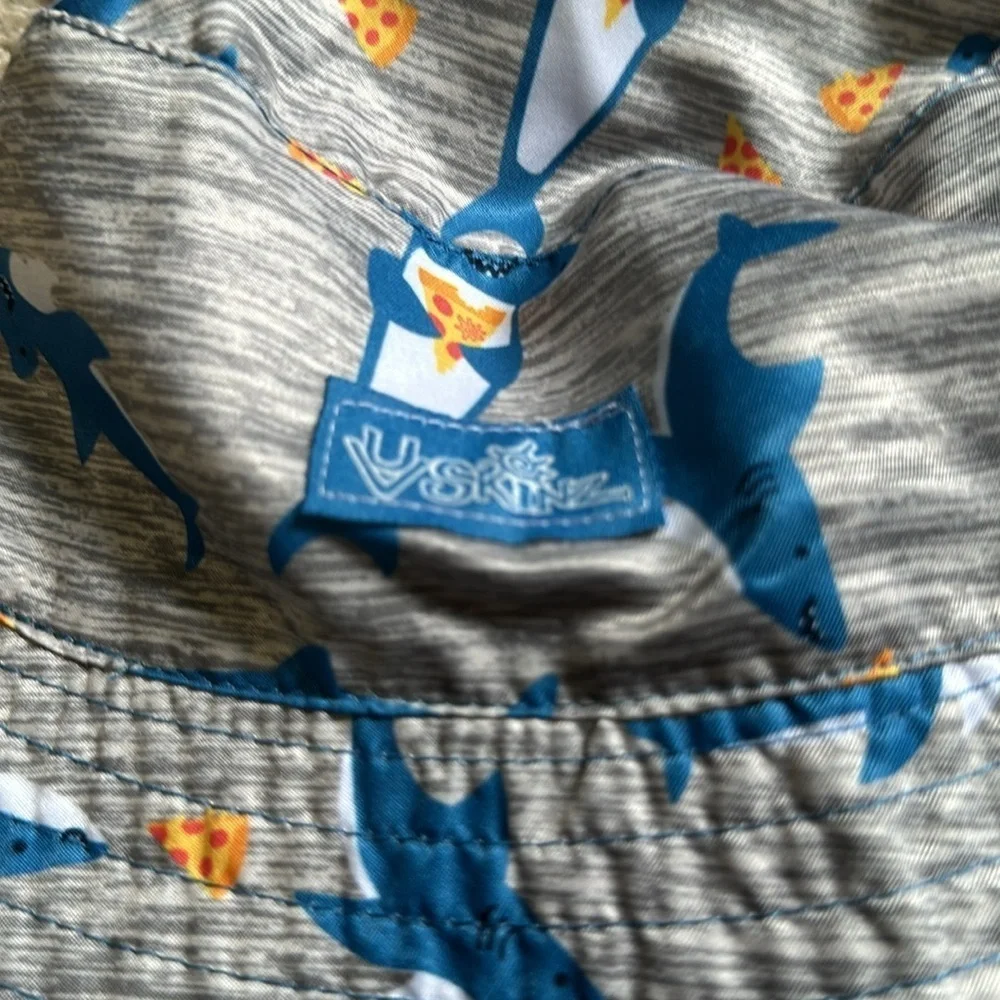 UV Skinz Reversible Sun Hat Shark Eating Pizza